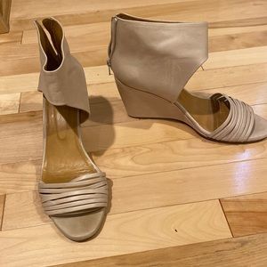 Coclico wedge leather sandals. Worn once. Almost new condition.